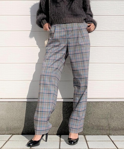 Q（キュー）の「マルチチェックタックパンツ（その他パンツ・レディース・ブラウン系1/ブラウン系・MEDIUM）」の20枚目の写真