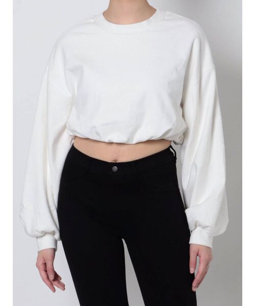 EMODA（エモダ）の「ウエストギャザーショートスウェット（スウェット・レディース・ブラック/ホワイト/レッド・FREE）」の2枚目の写真
