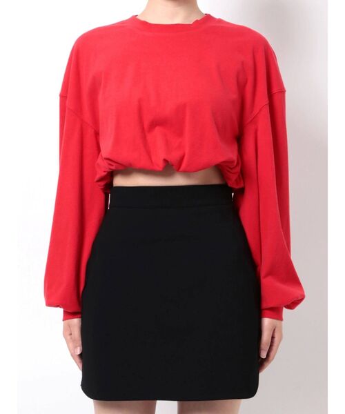 EMODA（エモダ）の「ウエストギャザーショートスウェット（スウェット・レディース・ブラック/ホワイト/レッド・FREE）」の15枚目の写真