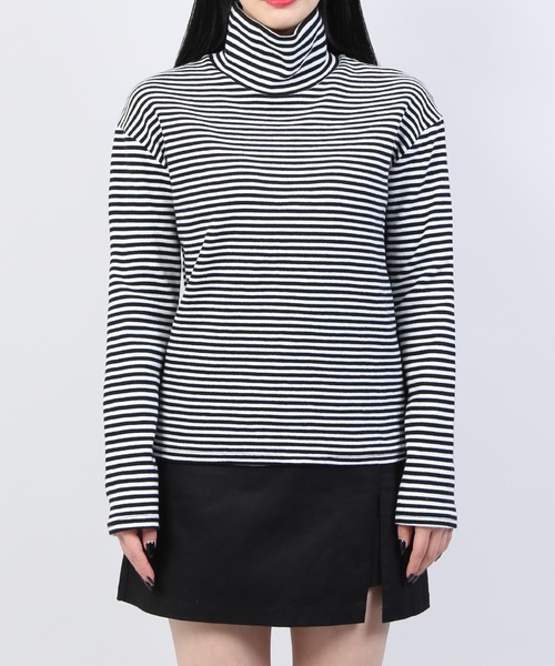 Figments(フィグメンツ)の「ボーダーハイネックロンT(Tシャツ/カットソー・レディース・ホワイト・FREE)」の11枚目の写真