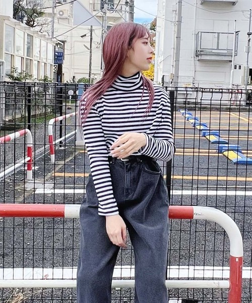 Figments(フィグメンツ)の「ボーダーハイネックロンT(Tシャツ/カットソー・レディース・ホワイト・FREE)」の22枚目の写真