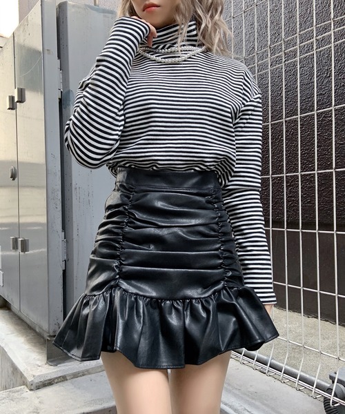 Figments(フィグメンツ)の「ボーダーハイネックロンT(Tシャツ/カットソー・レディース・ホワイト・FREE)」の19枚目の写真