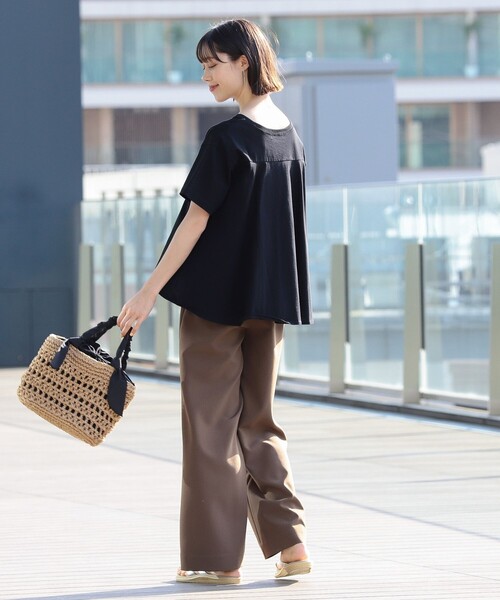 Ray BEAMS（レイビームス）の「Ray BEAMS / ペーパー 編み バッグ（かごバッグ・レディース・ブラック/オレンジ系その他6・ONE SIZE）」の5枚目の写真