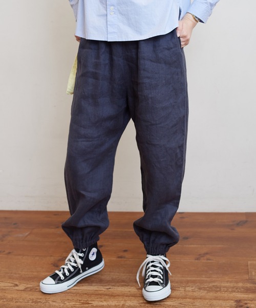bulle de savon（ビュルデサボン）の「LINEN washer jogger パンツ 