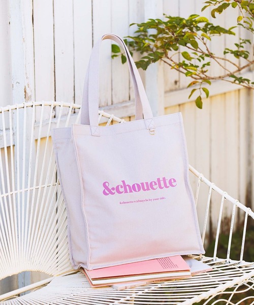 & chouette（アンドシュエット）の「キャンバストートバッグ（トートバッグ・レディース・ブラック/ダークブルー/グレイッシュベージュ/オフホワイト/イエロー/ラベンダー/ミント/ピンク・FREE）」の6枚目の写真