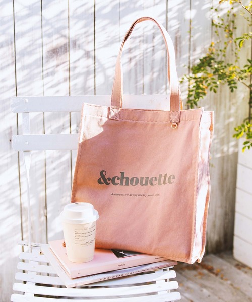 & chouette（アンドシュエット）の「キャンバストートバッグ（トートバッグ・レディース・ブラック/ダークブルー/グレイッシュベージュ/オフホワイト/イエロー/ラベンダー/ミント/ピンク・FREE）」の8枚目の写真