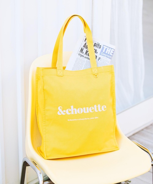 & chouette（アンドシュエット）の「キャンバストートバッグ（トートバッグ・レディース・ブラック/ダークブルー/グレイッシュベージュ/オフホワイト/イエロー/ラベンダー/ミント/ピンク・FREE）」の7枚目の写真