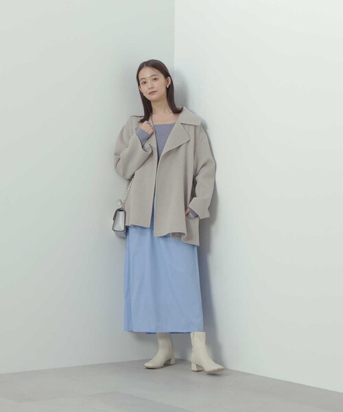 N.(N. Natural Beauty Basic)(エヌエヌナチュラルビューティーベーシック)の「◆ニットビスチェドッキングワンピース(ワンピース・レディース・ブルー/ブラック×グレー・MEDIUM)」の17枚目の写真