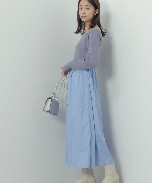 N.(N. Natural Beauty Basic)(エヌエヌナチュラルビューティーベーシック)の「◆ニットビスチェドッキングワンピース(ワンピース・レディース・ブルー/ブラック×グレー・MEDIUM)」の19枚目の写真