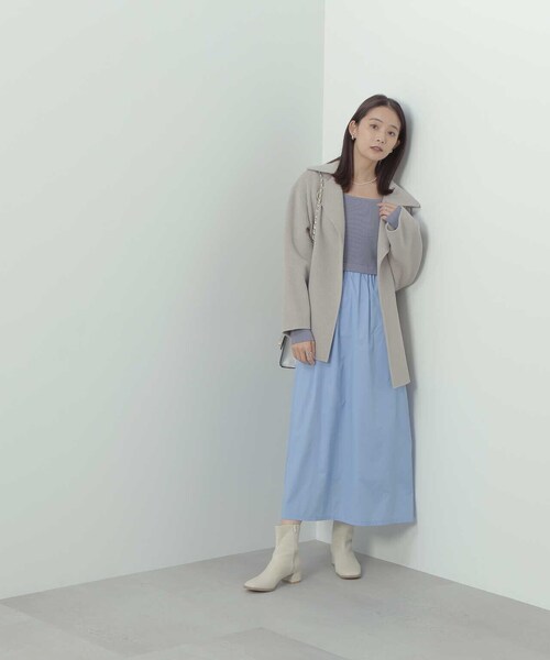 N.(N. Natural Beauty Basic)(エヌエヌナチュラルビューティーベーシック)の「◆ニットビスチェドッキングワンピース(ワンピース・レディース・ブルー/ブラック×グレー・MEDIUM)」の21枚目の写真