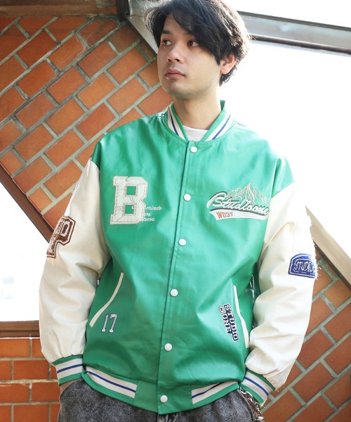 8(eight)(エイト)の「PUレザースタジャン(スタジャン・メンズ・ブラック/ブラウン/グリーン・MEDIUM/LARGE/X-LARGE/XX-LARGE)」の1枚目の写真