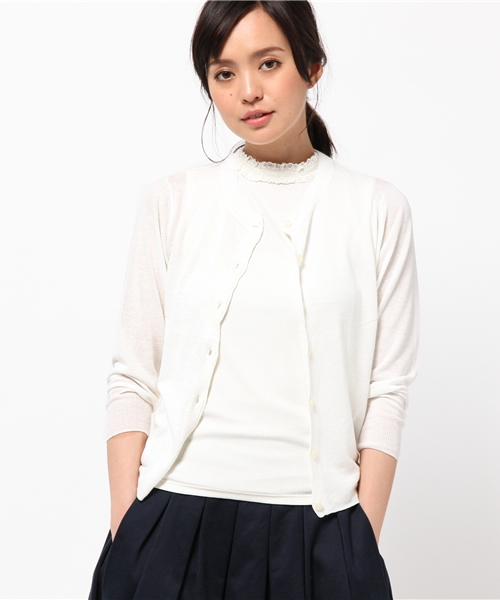 B:MING by BEAMS（ビーミングバイビームス）の「ビーミング by ビームス / 接触冷感カーディガン（カーディガン/ボレロ・レディース・ホワイト/ベージュ/レッド/ネイビー・ONE SIZE）」の2枚目の写真