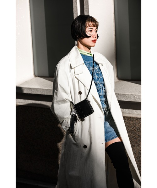 SLY（スライ）の「RYAN JW S/SK-C ライアン ジャストウエスト スカート デニムスカート 台形 セットアップ可能 ミニスカート（デニムスカート・レディース・ライトブルー・2/1/0）」の11枚目の写真