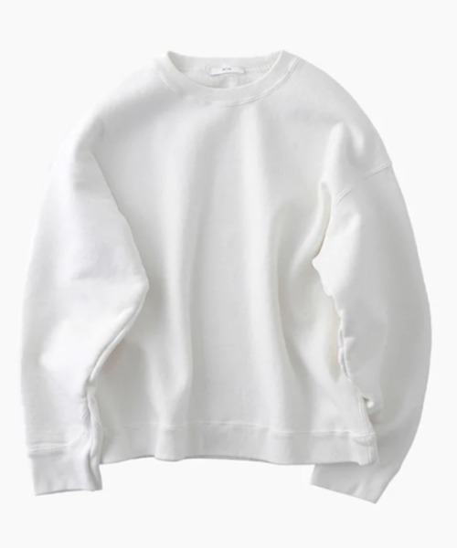 ATON(エイトン)の「ATON(エイトン)GARMENT DYE | OVERSIZED SWEAT SHIRT(スウェット・メンズ・ホワイト/ブラック・4/6/2)」の2枚目の写真