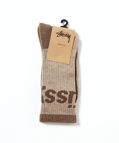 STUSSY（ステューシー）の「STUSSY/ステューシー Logo Jacquard Trail Socks 靴下（ソックス/靴下・メンズ・ブラウン・FREE）」の2枚目の写真