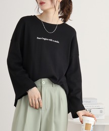 atONE ワイドスリーブロゴプリントロンT　長袖