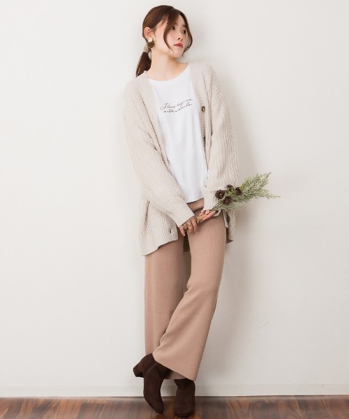atONE（アットワン）の「atONE ワイドスリーブロゴプリントロンT　長袖（Tシャツ/カットソー・レディース・ホワイト/ブラック/ホワイト系その他/ブラック系その他/ホワイト系その他2/ブラック系その他2/ピンク系その他/ピンクベージュ/ピンク系その他2・F）」の22枚目の写真