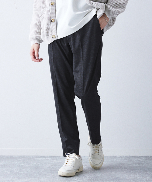 417 EDIFICE（フォーワンセブンエディフィス）の「ジャージーストレッチ スリムテーパードパンツ【セットアップ着用可】（スラックス・メンズ・グレー/その他9/ネイビー・SMALL/LARGE/MEDIUM）」の2枚目の写真