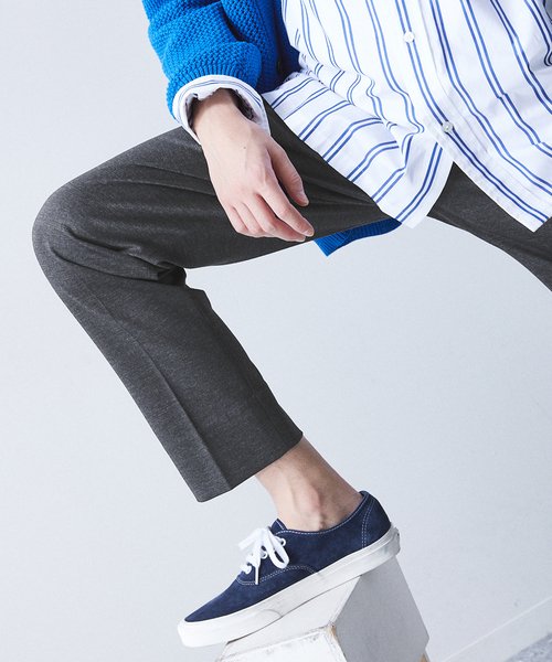 417 EDIFICE（フォーワンセブンエディフィス）の「ジャージーストレッチ スリムテーパードパンツ【セットアップ着用可】（スラックス・メンズ・グレー/その他9/ネイビー・SMALL/LARGE/MEDIUM）」の15枚目の写真