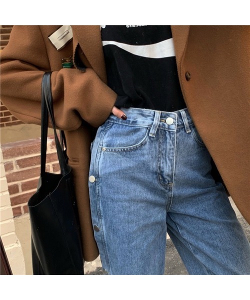 SpRay(スプレイ)の「フェイクサイドボタンデニムパンツ(デニムパンツ・レディース・ブラック/ブルー・LARGE/MEDIUM)」の18枚目の写真