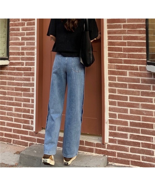 SpRay(スプレイ)の「フェイクサイドボタンデニムパンツ(デニムパンツ・レディース・ブラック/ブルー・LARGE/MEDIUM)」の19枚目の写真