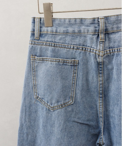 SpRay(スプレイ)の「フェイクサイドボタンデニムパンツ(デニムパンツ・レディース・ブラック/ブルー・LARGE/MEDIUM)」の9枚目の写真