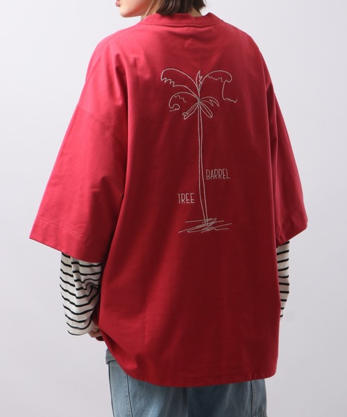 Sunny Smith(サニースミス)の「Sunnysmith 11.6ウルトラヘビーオンス Heavy Smith パームツリー刺繍Tシャツ 半袖(Tシャツ/カットソー・メンズ・チャコール/オフホワイト/レッド・F)」の14枚目の写真