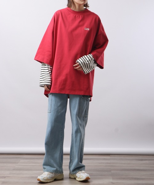 Sunny Smith(サニースミス)の「Sunnysmith 11.6ウルトラヘビーオンス Heavy Smith パームツリー刺繍Tシャツ 半袖(Tシャツ/カットソー・メンズ・チャコール/オフホワイト/レッド・F)」の15枚目の写真