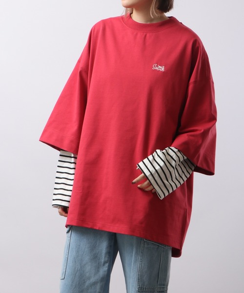 Sunny Smith(サニースミス)の「Sunnysmith 11.6ウルトラヘビーオンス Heavy Smith パームツリー刺繍Tシャツ 半袖(Tシャツ/カットソー・メンズ・チャコール/オフホワイト/レッド・F)」の12枚目の写真