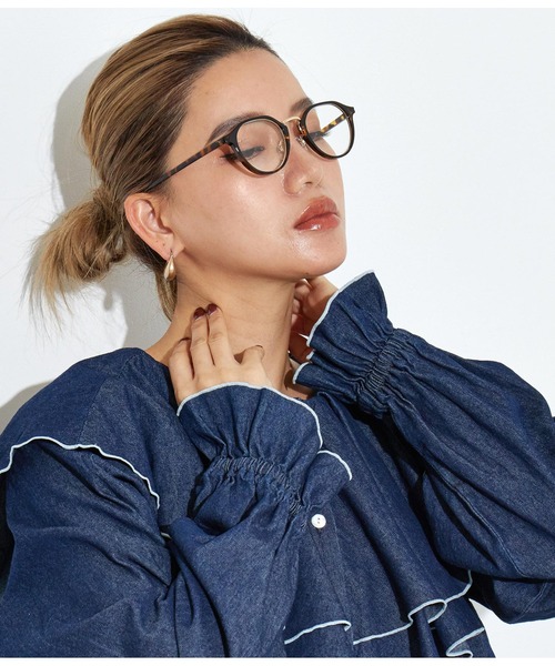 Settimissimo（セッティミッシモ）の「UVカットクラウンパントフレームダテメガネ（サングラス・レディース・ブラック/ブラウン・FREE）」の8枚目の写真