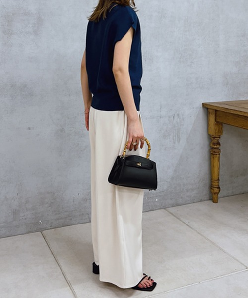 un dix cors（アンディコール）の「麻タックフレンチスリーブニットプルオーバー（ニット/セーター・レディース・ネイビー/オフホワイト/ピンク系その他・FREE）」の20枚目の写真