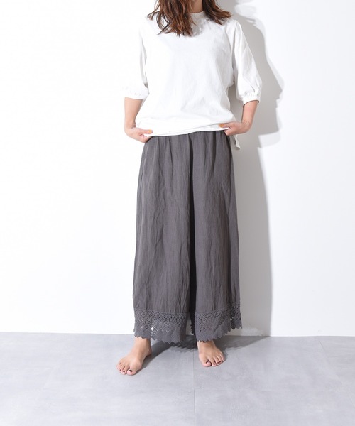 CALIFORNIA OUTFITTERS（カリフォルニア アウトフィッターズ）の「1-【履くだけで透け防止】そのままでも履ける。裾レースがかわいいペチパンツ（インナーウェア/肌着・レディース・アイボリー/スモークグレー/ブラック・ONE SIZE）」の3枚目の写真