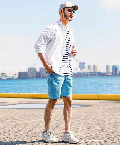 jiggys shop（ジギーズショップ）の「ストレッチ綿麻 7分袖 パナマリネンシャツ（シャツ/ブラウス・メンズ・ベージュ系その他/ブルー系その他/ホワイト系その他/グレー系その他/グレー系その他3/グレー系その他4/ブルー系その他2/ホワイト系その他2/ブルー系その他3/グレー系その他2・SMALL/MEDIUM/LARGE/X-LARGE）」の12枚目の写真