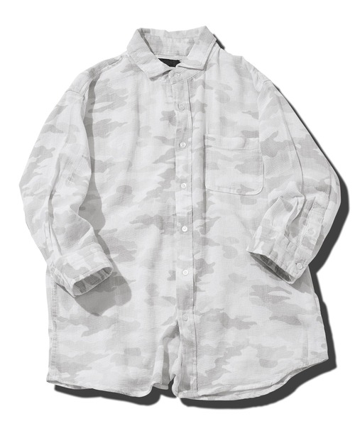 jiggys shop（ジギーズショップ）の「ストレッチ綿麻 7分袖 パナマリネンシャツ（シャツ/ブラウス・メンズ・ベージュ系その他/ブルー系その他/ホワイト系その他/グレー系その他/グレー系その他3/グレー系その他4/ブルー系その他2/ホワイト系その他2/ブルー系その他3/グレー系その他2・SMALL/MEDIUM/LARGE/X-LARGE）」の13枚目の写真