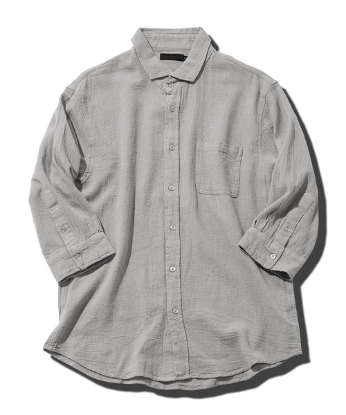 jiggys shop（ジギーズショップ）の「ストレッチ綿麻 7分袖 パナマリネンシャツ（シャツ/ブラウス・メンズ・ベージュ系その他/ブルー系その他/ホワイト系その他/グレー系その他/グレー系その他3/グレー系その他4/ブルー系その他2/ホワイト系その他2/ブルー系その他3/グレー系その他2・SMALL/MEDIUM/LARGE/X-LARGE）」の15枚目の写真