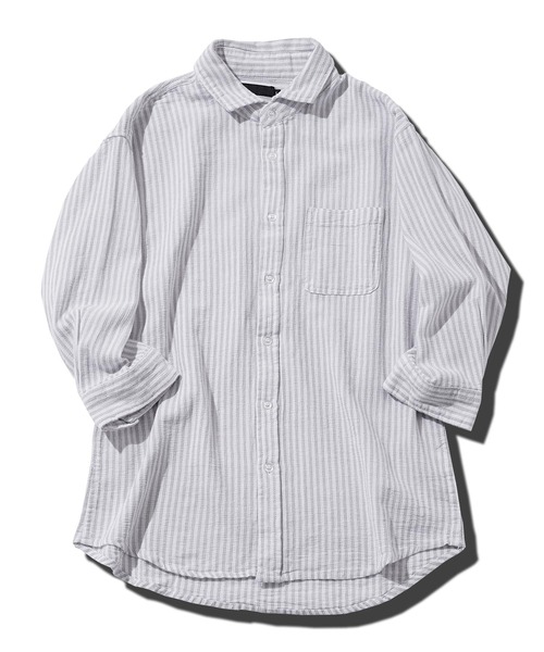 jiggys shop（ジギーズショップ）の「ストレッチ綿麻 7分袖 パナマリネンシャツ（シャツ/ブラウス・メンズ・ベージュ系その他/ブルー系その他/ホワイト系その他/グレー系その他/グレー系その他3/グレー系その他4/ブルー系その他2/ホワイト系その他2/ブルー系その他3/グレー系その他2・SMALL/MEDIUM/LARGE/X-LARGE）」の17枚目の写真