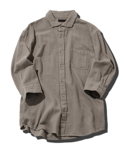 jiggys shop（ジギーズショップ）の「ストレッチ綿麻 7分袖 パナマリネンシャツ（シャツ/ブラウス・メンズ・ベージュ系その他/ブルー系その他/ホワイト系その他/グレー系その他/グレー系その他3/グレー系その他4/ブルー系その他2/ホワイト系その他2/ブルー系その他3/グレー系その他2・SMALL/MEDIUM/LARGE/X-LARGE）」の19枚目の写真