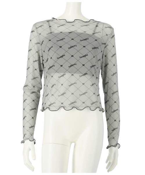 ANAP GｉRL（アナップガール）の「総ロゴシアートップス×キャミSETカットソー（シャツ/ブラウス・キッズ・ピンク/ブラック・XS/S/M）」の20枚目の写真