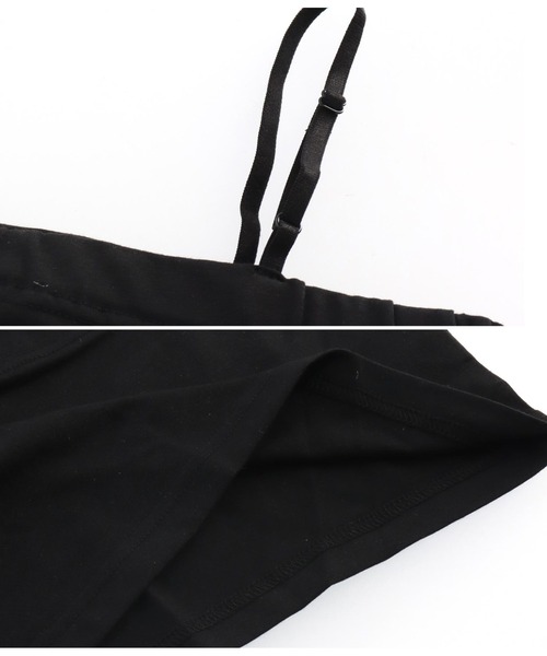 ANAP GｉRL（アナップガール）の「総ロゴシアートップス×キャミSETカットソー（シャツ/ブラウス・キッズ・ピンク/ブラック・XS/S/M）」の12枚目の写真