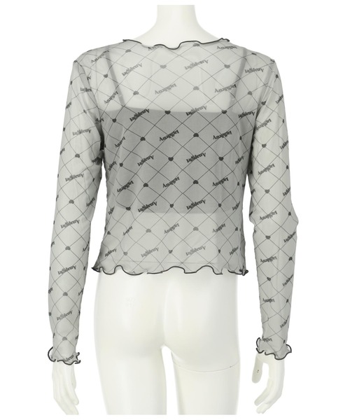 ANAP GｉRL（アナップガール）の「総ロゴシアートップス×キャミSETカットソー（シャツ/ブラウス・キッズ・ピンク/ブラック・XS/S/M）」の6枚目の写真