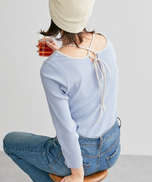 tシャツ 素敵休日コーデバックリボンゆるっとTシャツ レディース Ehre style tシャツ 素敵休日コーデバックリボンゆるっとTシャツ