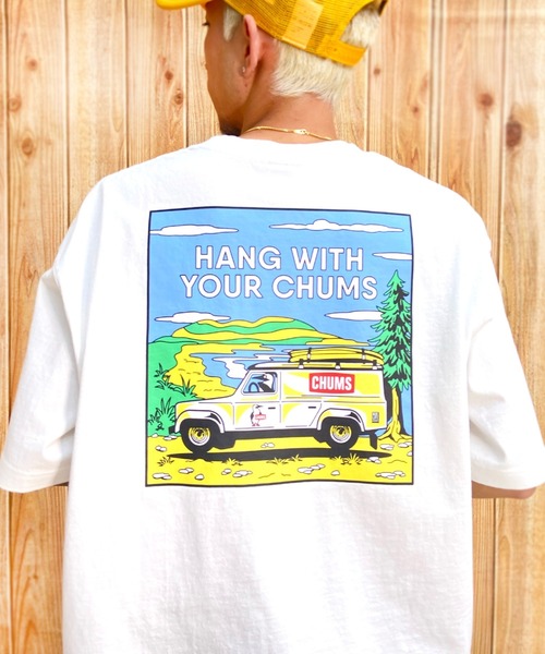CHUMS(チャムス)の「【ムラサキスポーツ別注】CHUMS/チャムス ヘビーウエイト オーバーサイズ バックプリントTシャツ/クルーネック コットンTee CH01-2256(Tシャツ/カットソー・メンズ・ベージュ/ホワイト/ブラック・M/S/L/XL)」の2枚目の写真