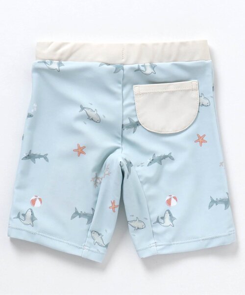 apres les cours（アプレレクール）の「きょうりゅう・サメ柄ボクサー水着＿UVカット（水着・キッズ・アイボリー/サックスブルー・80/90/100/110/120）」の9枚目の写真