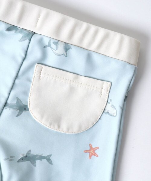 apres les cours（アプレレクール）の「きょうりゅう・サメ柄ボクサー水着＿UVカット（水着・キッズ・アイボリー/サックスブルー・80/90/100/110/120）」の12枚目の写真