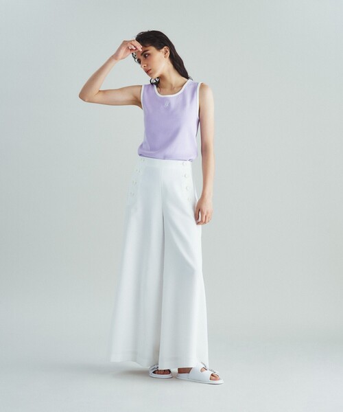 GRACE CLASS(グレースクラス)の「ロゴニットノースリーブ(タンクトップ・レディース・ラベンダー/ホワイト・36)」の9枚目の写真