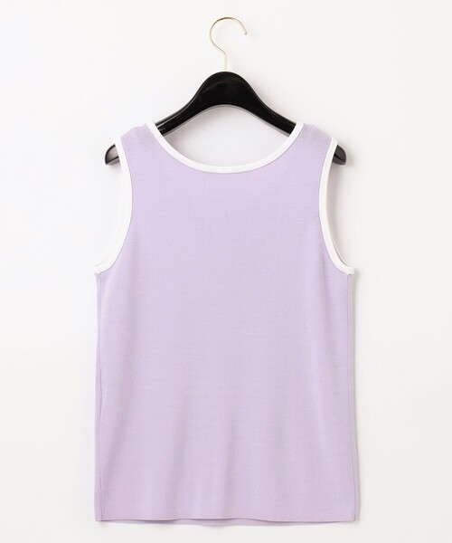 GRACE CLASS(グレースクラス)の「ロゴニットノースリーブ(タンクトップ・レディース・ラベンダー/ホワイト・36)」の4枚目の写真