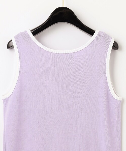 GRACE CLASS(グレースクラス)の「ロゴニットノースリーブ(タンクトップ・レディース・ラベンダー/ホワイト・36)」の5枚目の写真