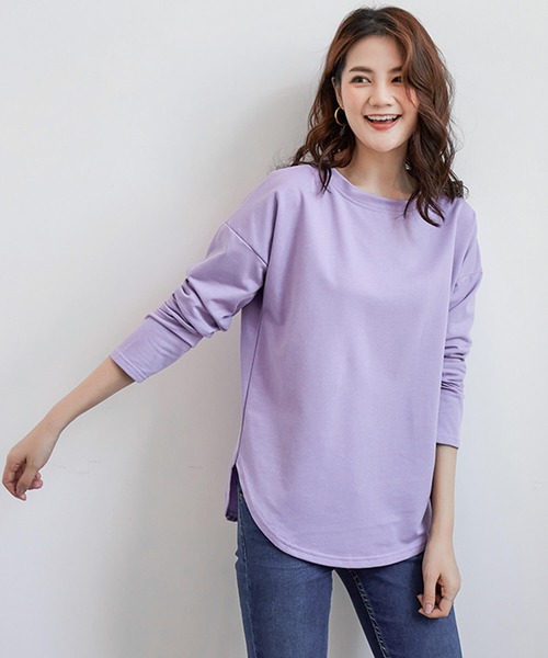 セール】トップス Tシャツ レディース 長袖 Uネック オフ