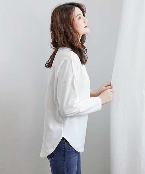 セール】トップス Tシャツ レディース 長袖 Uネック オフ