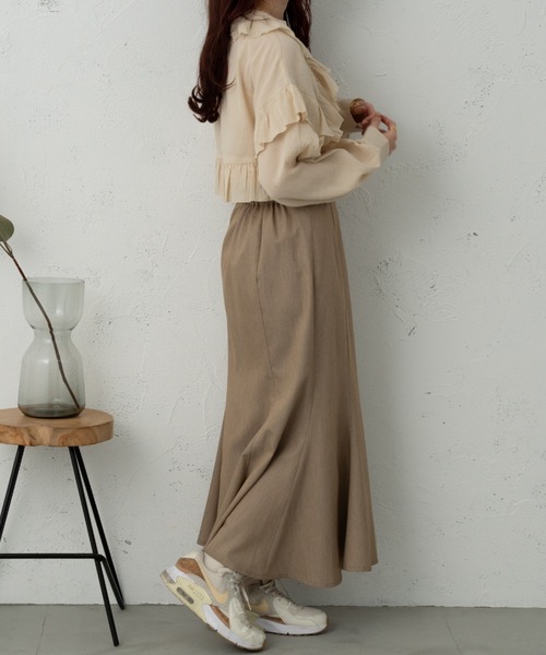 Ambre Ciel(アンブルシエル)の「楊柳フリルブラウス/【WEB/EC限定商品】(シャツ/ブラウス・レディース・ライトベージュ/ブラック/オフホワイト・FREE)」の13枚目の写真